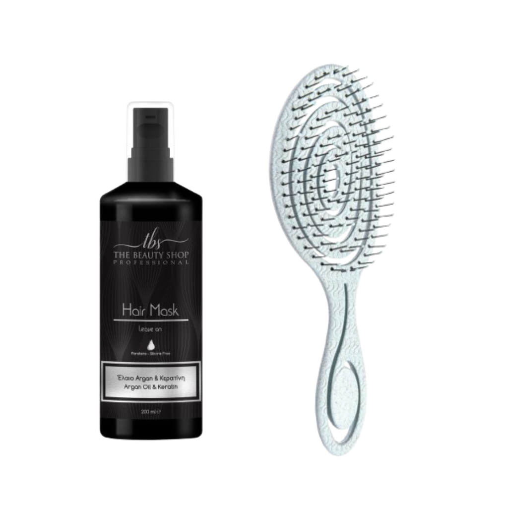 Μάσκα Μαλλιών  Leave In 200ml & Βούρτσα Μαλλιών Go Bio Οβάλ(BLUE)