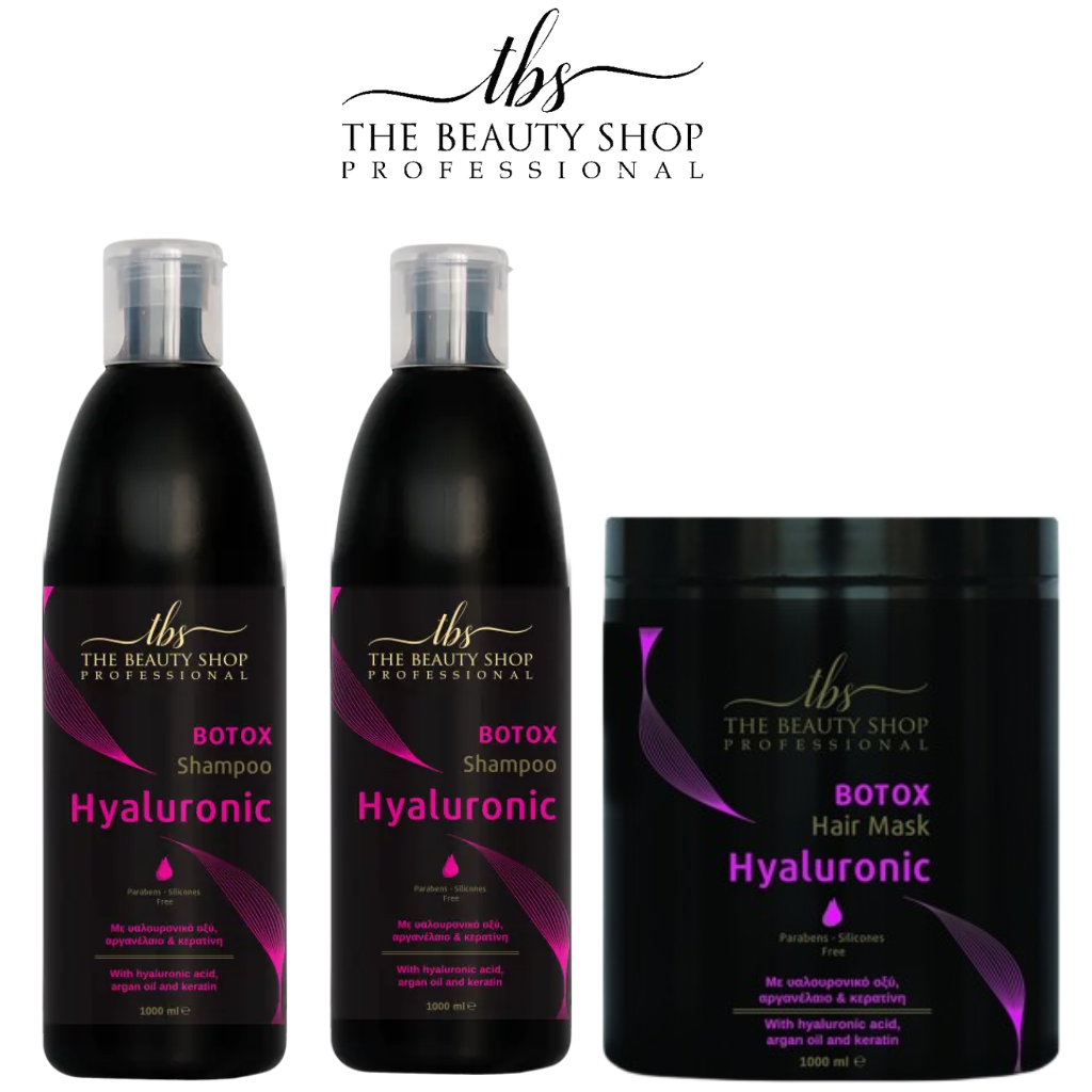 Σετ Αναζωογόνησης Μαλλιών BOTOX ΥΑΛΟΥΡΟΝΙΚΟ 2 Σαμπουάν 1000ml + 1 Μάσκα 1000ml